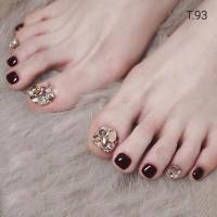 ราคา เล็บปลอมเจลแท้ พร้อมกาวติดเล็บ เล็บเท้าปลอม 1 กล่อง มี 24 ชิ้น เล็บปลอมเท้า พร้อมส่ง (14879579398)