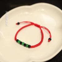 ราคา สร้อยข้อมือหยก เส้นสีแดง สร้อยข้อมือเชือกถัก สายสีแดงโชคดี หยกมรกตมีหลายสี มีให้เลือก (22823549524)