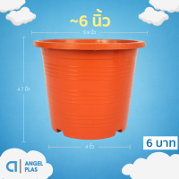 ราคา กระถาง กระถางต้นไม้ กระถางพลาสติก เบอร์ 6 นิ้ว สีอิฐ สีส้มอิฐ Bundle 50 ใบ ชิ้น อัน (22720710984)