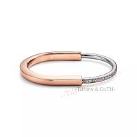 ราคา สร้อยข้อมือ Tiffany Lock Tiffany Company Tiffany 18k สีเหลือง กุหลาบขาวทองครึ่งปูเพชรล็อคสร้อยข้อมือ (22421860285)