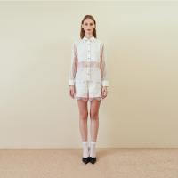 ราคา DISAYA white lace shorts with lace trim กางเกงขาสั้นลูกไม้สีขาว (21593125937)