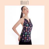 ราคา MILIN Jelwel degital print satin halter top เสื้อคอถ่วงคล้องคอพิมพ์ลาย Sierra top (9139462748)