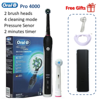 ราคา Oral B Sonic Electric Toothbrush PRO4000 3D Smart Ultrasonic Tooth Brush Daily Clean Brush Tooth (22513600164)