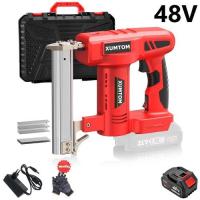 ราคา COD เครื่องยิงตะปูไร้สาย ยิงลูกขาเดี่ยว สำหรับใช้แบต makita staples and F30 Nails 48V Cordless Stapler staple gun ยิงตะปู (22208399531)