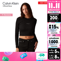 ราคา CALVIN KLEIN เสื้อยืดคอกลมแขนยาวผู้หญิง ทรง Baby Tee รุ่น J224950 BEH สีดำ (22689193641)