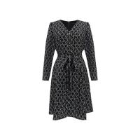 ราคา ESPADA เชิ้ตเดรสพิมพ์ลายโลโก้ ผู้หญิง สีดำ I V neck Dress with Monogram Print I 04972 (23092085056)