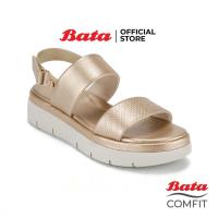 ราคา Bata บาจา Comfit รองเท้าเพื่อสุขภาพแบบรัดส้น เทคโนโลยีคุชชั่น สำหรับผู้หญิง สีทอง 6618118 (22591812294)