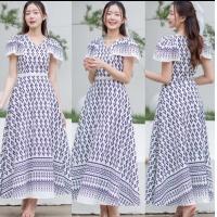 ราคา ชุดเดรสกระโปรง เดรสผ้าฝ้ายหมักโคลน เดรสผ้าทอลาย ชุดเดรสใส่ทำงาน เดรสผ้าฝ้ายทอ (21196130283)