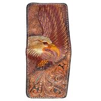 ราคา Chinatown Leather กระเป๋าเงินหนังวัวแท้ใบสั้น ตอกลายนกเหยี่ยว (22772123635)