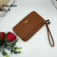 ราคา 1 1 กระเป๋าคล้องมือ ขนาด8นิ้ว หนังแท้ เรียบหรู รุ่น2ซิป กระเป๋าคล้องมือ กระเป๋าคล้องแขน (21061884453)