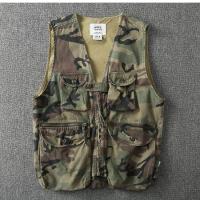 ราคา สไตล์ทหารอเมริกัน ลายพราง แขนกุด เสื้อกั๊ก ชุดทํางานยุทธวิธีกลางแจ้งของผู้ชาย เสื้อแจ็คเก็ต Multi Pocket หลวม Fit Youth Popular (20648980964)