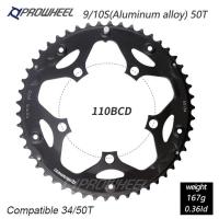 ราคา PROWHEEL 110BCD ชุดขาจานและใบจาน Road Bike ขายาว 172 5 mm ขนาดฟันใบจาน 50 34 กดสั่งซื้อแยกระหว่างขาจานและใบจาน (19361364277)