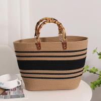 ราคา กระเป๋าวันหยุดชายหาดกระเป๋าสานผู้หญิงทำจากไม้ไผ่กระเป๋าสานความจุมากแฟชั่นลำลองแบบพกพาลายสวยงามสำหรับปาร์ตี้ริมทะเล (23020435383)