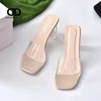 ราคา ส่งเร็วพิเศษ ? ? ? ? ? ? ? ? ? ? A11 พร้อมส่ง รองเท้าส้นสูง ส้นแก้ว สายใส ส้นสูง 7 ซม (16453201675)