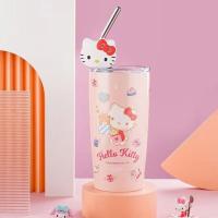 ราคา ใหม่ พร้อมส่ง แก้วเก็บความเย็น งานพาสเทล ลายลิขสิทธิ์ Sanrio ขนาด 600 ml แถมหลอด ตุ๊กตา (21917321627)