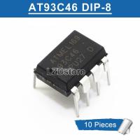 ราคา 10Pcs 93C46 DIP8 AT93C46 DIP 8 DIP หน่วยความจำ EEPROM ชิป IC ใหม่ (465392127)