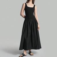 ราคา Closet Crush เดรสเเขนกุด คอกลม กระโปรงยาวคลุมเข่า สีดำ สีฟ้า สีเทา สีชมพู สีขาว (23101255592)