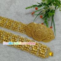 ราคา เข็มขัดเส้นใหญ่เครื่องประดับชุดไทยสีทอง สายพิกุล CM0022 (21396240970)