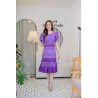 ราคา ชุดผ้าฝ้ายชุดเดรสใส่ทำงานผ้าฝ้ายพิมพ์ลายผ้าฝ้ายเชียงใหม่สวยๆ (21522616330)