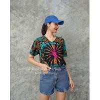 ราคา เสื้อยืดมัดย้อม เสื้อครอปมัดย้อม ผ้ายืดCotton เสื้อมัดย้อม ผ้ามัดย้อม (22767306455)