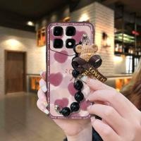 ราคา phone case cute Phone Case For Redmi K70 Ultra Champion Anti knock Back Cover Black pearl pendant Bear bracelet Cartoon (22870010012)