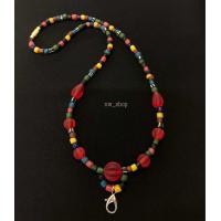 ราคา สร้อยคอลูกปัดโบราณ ลูกปัดหินสี เส้นสั้น 20 นิ้ว (23070049629)