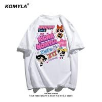 ราคา cod 100 Cotton Anime Powerpuff Girls Short Sleeve T Shirt Summer American Style Private Room Private Honey Set oversize top i uu9 (22889660967)