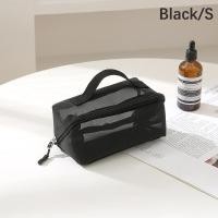 ราคา BeautyBloomM กระเป๋าเครื่องสำอางตาข่ายใสขนาดเล็กสีดำขนาดใหญ่พกพาได้กระเป๋าจัดระเบียบของใช้ในห้องน้ำกล่องเก็บลิปสติก (22503966534)
