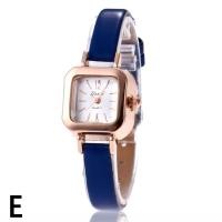 ราคา นาฬิกาควอตซ์สายรัดหนังบางนาฬิกาข้อมือหน้าปัดสี่เหลี่ยมแฟชั่นสำหรับผู้หญิงนาฬิกาข้อมือลำลอง Kado Pacar (21368743480)