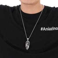 ราคา แฟชั่นเก้าผู้ชายแฟชั่นสร้อยคอผู้ชายขนนกกะโหลกบุคลิกภาพจี้ที่เรียบง่ายอุปกรณ์เสื้อผ้า (16296043536)