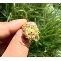 ราคา แหวนทองเหลืองผสมเหรียญสตางค์แท้ 100 ไม่ชุบสี ลายดอกพิกุล (21734124268)