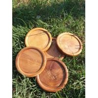 ราคา แผ่นรองแก้ว ที่รองแก้วน้ำไม้สัก จานรองแก้วน้ำ (21558310836)