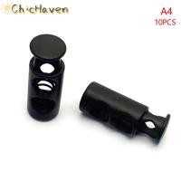 ราคา ChicHaven 10ชิ้นตัวล็อคสายโลหะสีดำตัวล็อกสปริงตัวล็อกสองรูสำหรับชิ้นส่วนเชือกรองเท้า paracord (22981144419)