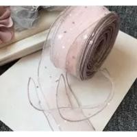 ราคา ริบบิ้นผ้าโปร่ง กากเพชรดาว ริบบิ้นผ้า ริบบิ้นเกาหลี ริบบิ้นดาว (21176649967)