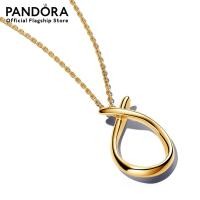 ราคา Pandora 14k Gold plated pendant necklace (21871442795)