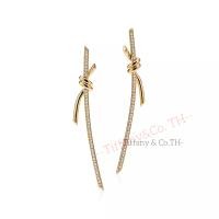 ราคา ทิฟฟานี่ โค ทิฟฟานี่ บริษัท ทิฟฟานี่ Tiffany Bow Drop ต่างหูกุหลาบ เหลือง ขาว ทอง 18k พร้อมต่างหูเพชรดีไซน์เนอร์แบรนด์หรู (22421515158)