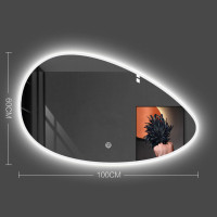 ราคา Bathroom Smart Mirror Illuminated Mirror Wall Mounted Bathroom Mirror Vanity Mirror with Light Decorative Mirror Irregular LED Mirror (22335007509)