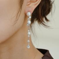 ราคา Glintz Tear Drop ต่างหูระย้า มุกน้ำจืดแท้ เงินแท้ ฝังเพชร cubic zirconia M ยาว 6 7 cm (20557126485)