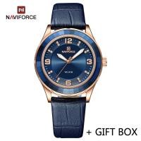 ราคา love beautiful clothes นาฬิกาข้อมือ Naviforce สายหนังกันน้ำหรูหราของแท้แฟชั่นสำหรับผู้หญิง (21380050861)