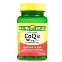 ราคา วิตามินนำเข้า Spring Valley CoQ10 Rapid Release Softgels 100 MG 60 เม็ด บำรุงหัวใจ (13638294092)