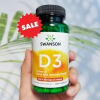 ราคา 80 Sale EXP 08 2024 วิตามินดี 3 Vitamin D3 400IU 10 mcg 250 Capsules Swanson D 3 D 3 (21496463468)