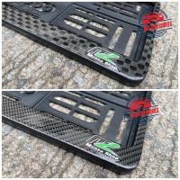 ราคา กรอบป้ายทะเบียนรถยนต์ หุ้มผ้าคาร์บอนแท้ พร้อมน็อต หน้า หลัง (22638991370)