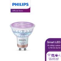 ราคา Philips Smart LED by WiZ หลอดไฟเปลี่ยนสีอัจฉริยะ 16ล้านเฉดสี 4 7 วัตต์ 400 ลูเมน ขั้ว GU10 (23104226355)