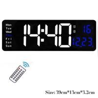 ราคา นาฬิกาแขวนดิจิทัล Led 10 ระดับ ปรับความสว่างได้ แสดงวันที่ อุณหภูมิ ติดผนัง รีโมตคอนโทรล ติดผนังจอใหญ่ (21099274602)