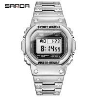 ราคา Sanda นาฬิกานาฬิกาสำหรับผู้ชาย LED ดิจิตอลเรืองแสงแบรนด์หรูนาฬิกากีฬาผู้ชายกลางแจ้งลำลองนาฬิกาเหล็กนาฬิกาข้อมือกันน้ำ (22669851800)