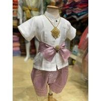 ราคา ชุดไทยเด็กชายโทนชมพู แถมผ้าคาด ไม่รวมเครื่องประดับ (20170080856)