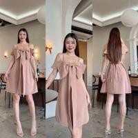 ราคา c104เดรสสายเดี่ยวโบว์ใหญ่ (22458090620)