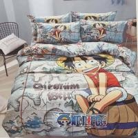 ราคา ชุดผ้าปูที่นอนวันพีช ผ้าปูที่นอนลายลูฟี่ ครบเซท 6 ชิ้น มีผ้านวม สินค้าพร้อมส่ง (16190710409)