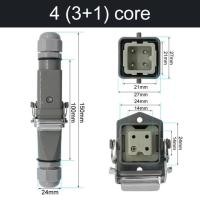 ราคา Best Price Guaranteed Hdc Ha Rectangular Heavy Connector 10a 16a 4 5 6 8 Pin Core Aviation Waterproof Industrial Plug Socket (22456051228)
