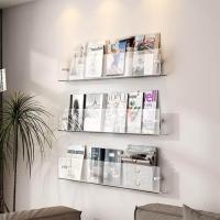 ราคา Colored Acrylic Book Shelf Creative Storage Shelf Wall Mounted Perforated Free Magazine Wall Mounted Reading Display Shelf (20195580341)
